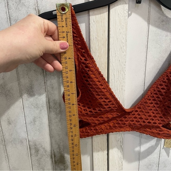 Ris-K Swim Extra Small Journey Solid Bronze Brown Bikini Swimsuit Top NWT XS - Picture 5 of 9